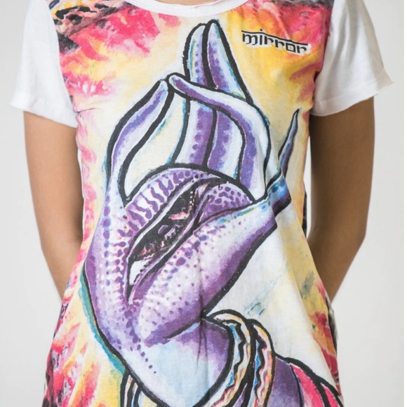 New Sure Design Hand Of Buddha Cotton T-Shirt Sz L - Picture 1 of 3